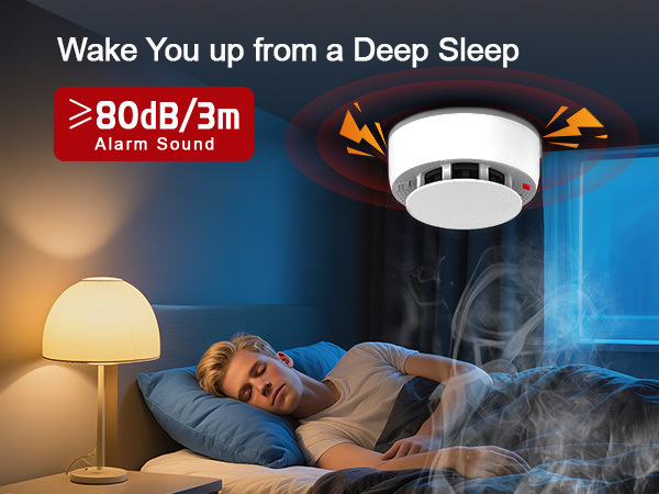 UL Fire Alarm Test Button Low Battery Signal Operated 5-Year Product Detector Gas Alarm